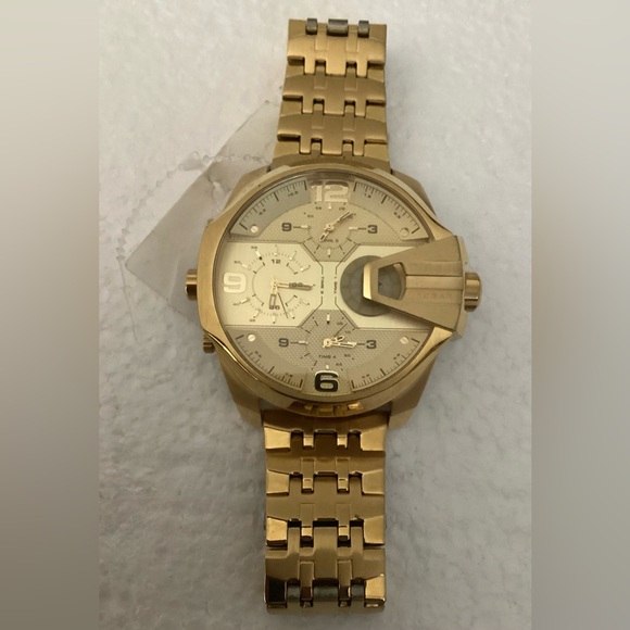 Diesel Men's Chronograph Uber Chief Gold-Tone Stainless Steel Bracelet Watch